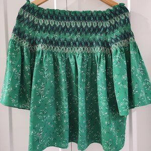 OFF SHOULDER GREEN, BLUE, WHITE, TOP FROM TMHL IN LARGE